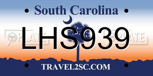 LHS939 South Carolina License Plate