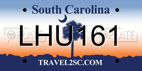 LHU161 South Carolina License Plate