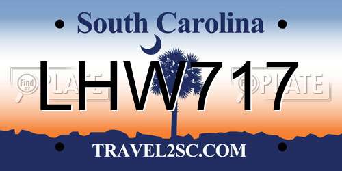 LHW717 South Carolina License Plate