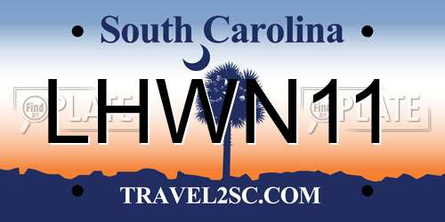 LHWN11 South Carolina License Plate