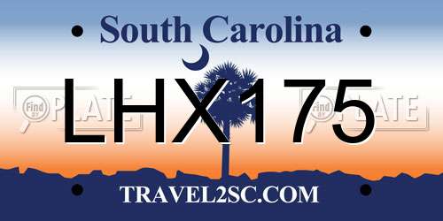 LHX175 South Carolina License Plate