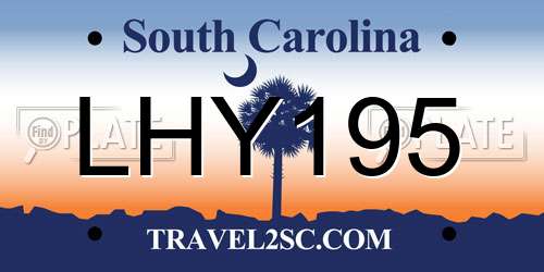 LHY195 South Carolina License Plate