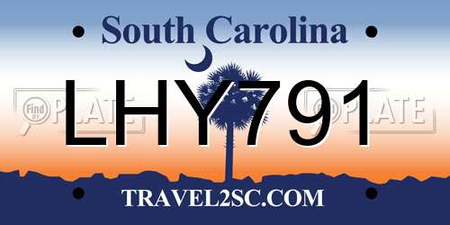 LHY791 South Carolina License Plate
