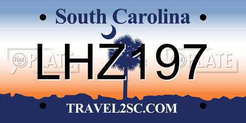 LHZ197 South Carolina License Plate