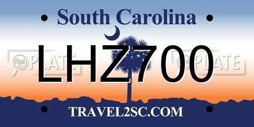 LHZ700 South Carolina License Plate