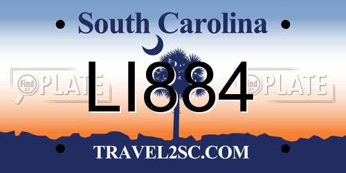 LI884 South Carolina License Plate