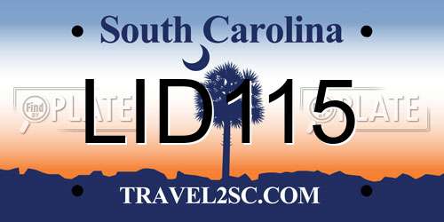 LID115 South Carolina License Plate