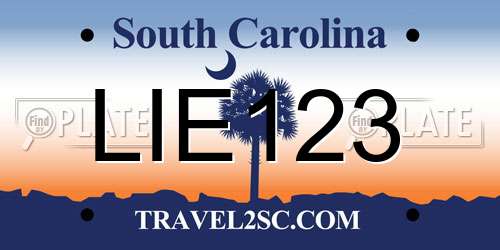 LIE123 South Carolina License Plate