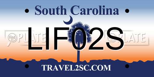 LIF02S South Carolina License Plate