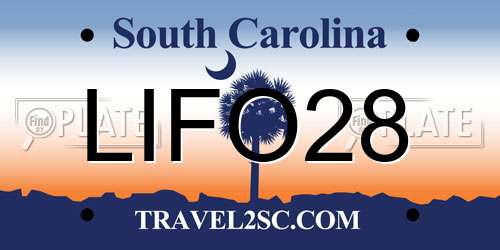 LIFO28 South Carolina License Plate
