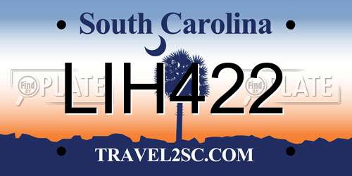 LIH422 South Carolina License Plate