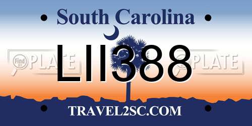 LII388 South Carolina License Plate