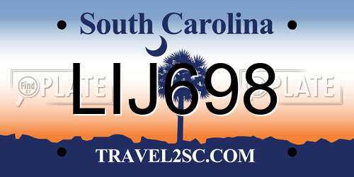 LIJ698 South Carolina License Plate