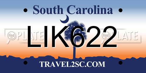 LIK622 South Carolina License Plate