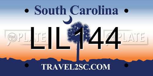 LIL144 South Carolina License Plate