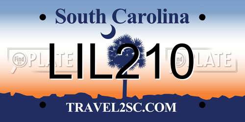 LIL210 South Carolina License Plate