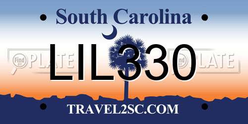 LIL330 South Carolina License Plate