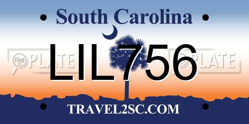 LIL756 South Carolina License Plate
