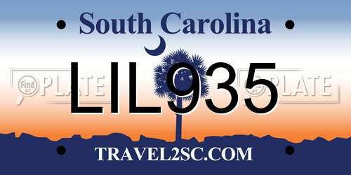LIL935 South Carolina License Plate