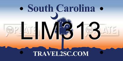 LIM313 South Carolina License Plate