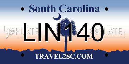 LIN140 South Carolina License Plate