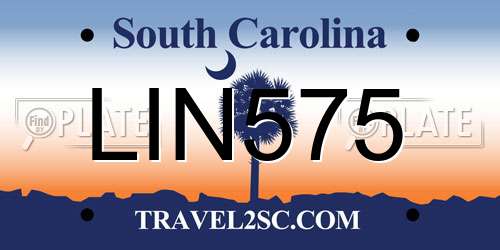 LIN575 South Carolina License Plate
