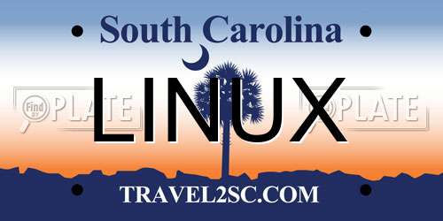 LINUX South Carolina License Plate