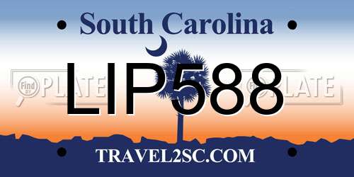 LIP588 South Carolina License Plate