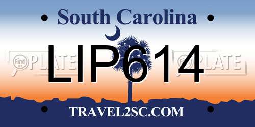 LIP614 South Carolina License Plate