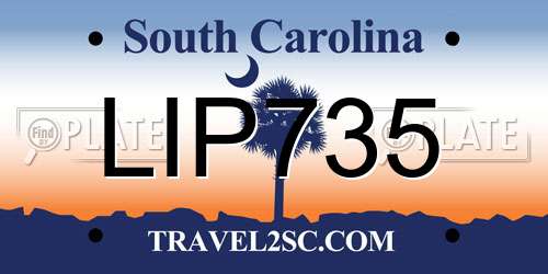 LIP735 South Carolina License Plate
