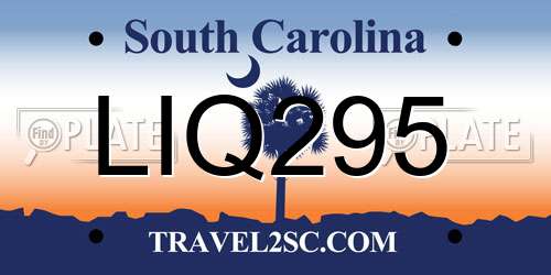 LIQ295 South Carolina License Plate