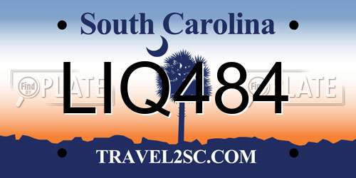 LIQ484 South Carolina License Plate