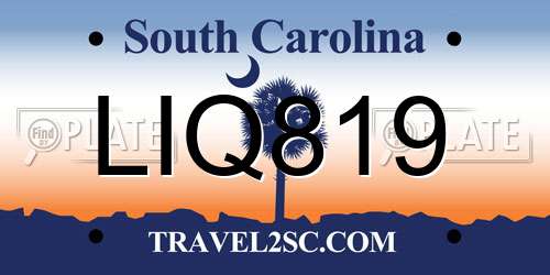 LIQ819 South Carolina License Plate
