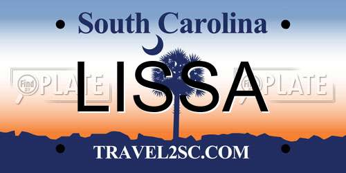 LISSA South Carolina License Plate