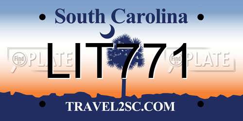 LIT771 South Carolina License Plate