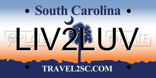 LIV2LUV South Carolina License Plate
