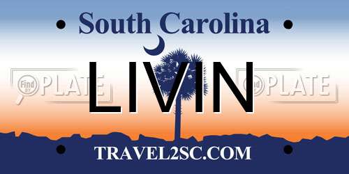 LIVIN South Carolina License Plate