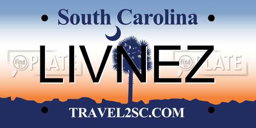 LIVNEZ South Carolina License Plate