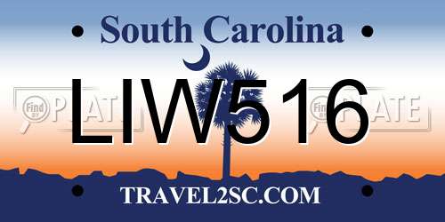 LIW516 South Carolina License Plate