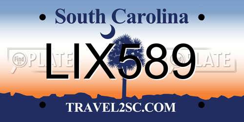 LIX589 South Carolina License Plate