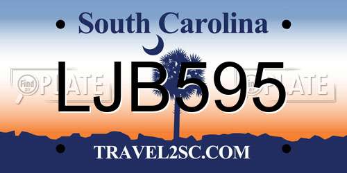 LJB595 South Carolina License Plate