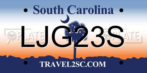 LJG23S South Carolina License Plate
