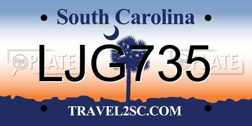 LJG735 South Carolina License Plate