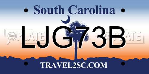 LJG73B South Carolina License Plate