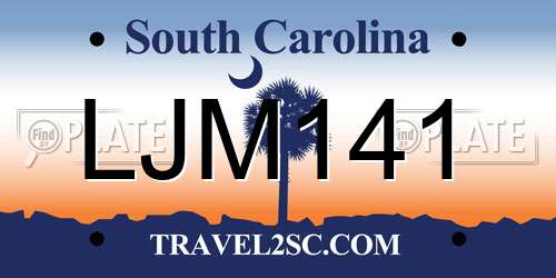 LJM141 South Carolina License Plate