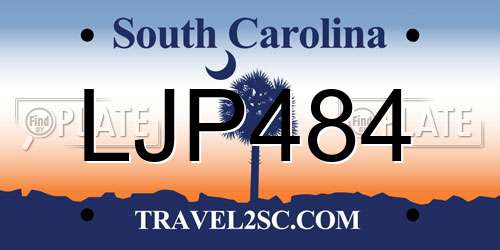 LJP484 South Carolina License Plate