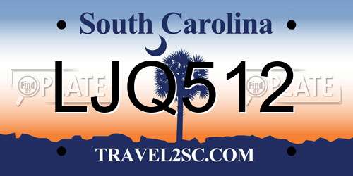 LJQ512 South Carolina License Plate