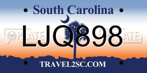 LJQ898 South Carolina License Plate