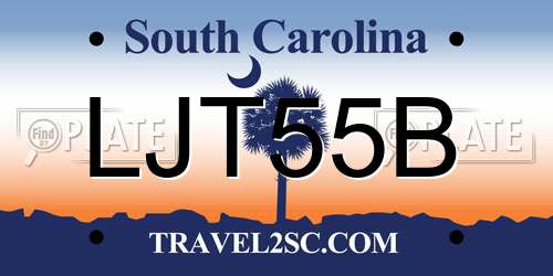 LJT55B South Carolina License Plate