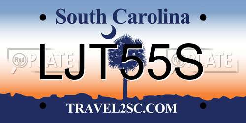 LJT55S South Carolina License Plate